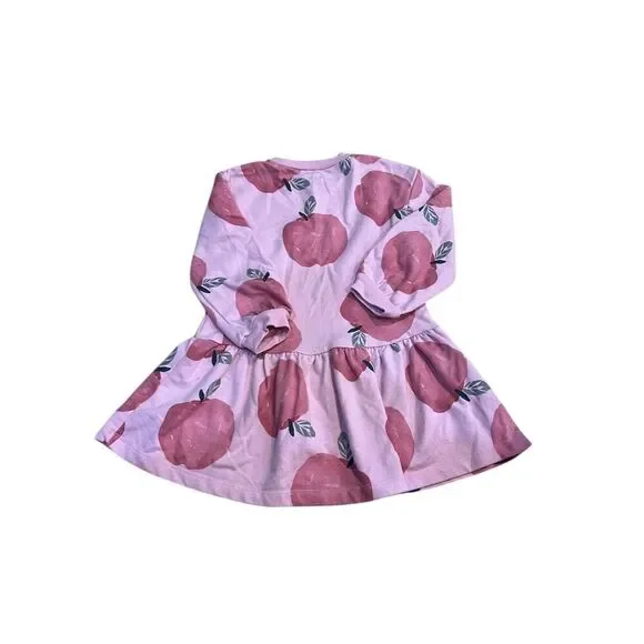 Carter's Toddler Girls' Pink Apple Print Dress Size 3T Casual Spring - Picture 3 of 5